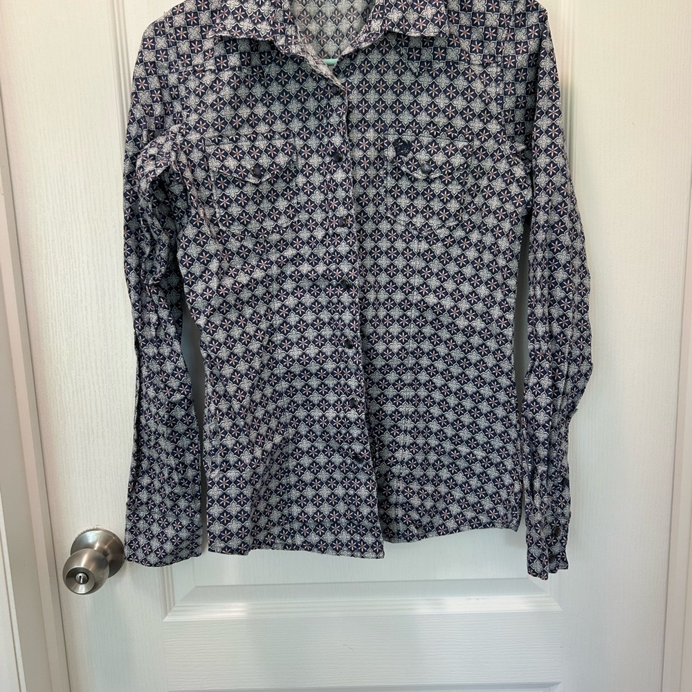 Cinch Patterned Long Sleeve Shirt